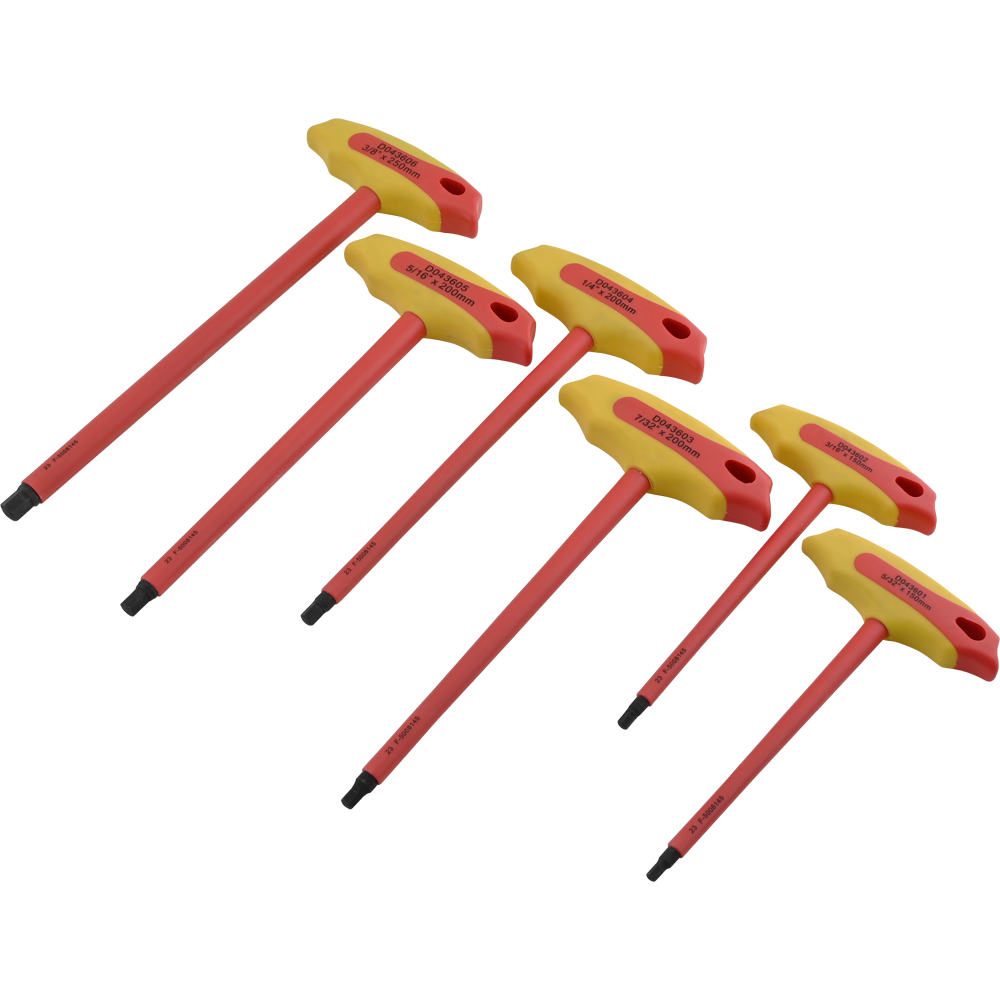 6 Piece Metric Insulated T-Handle Hex Key Set